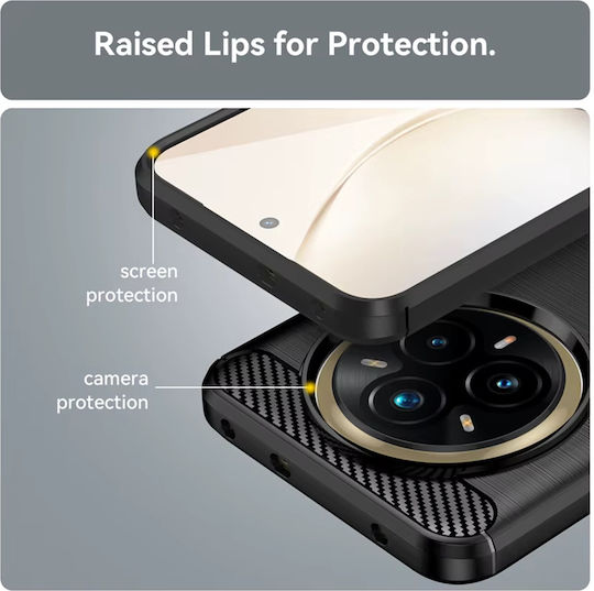 Techsuit Carbon Bumper Силикон / Пластмаса Черен (Realme 14 Pro+)