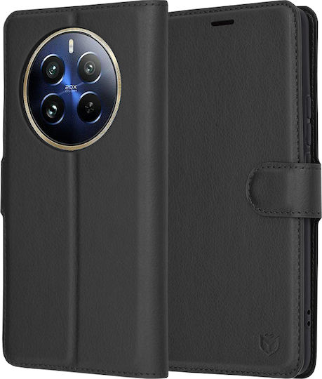 Techsuit Book Leather Black (Realme 12 Pro)
