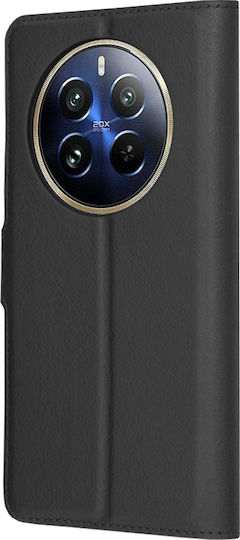 Techsuit Book Leather Black (Realme 12 Pro)