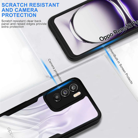 Techsuit С пълно покритие (360°) Силикон Черен (Oppo Reno12 Pro - Techsuit)