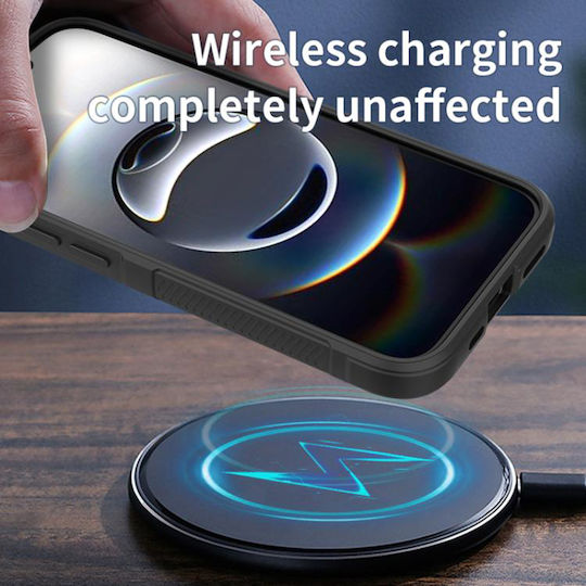 Techsuit Shield Rückseite Umschlag aus Silikon Schwarz (iPhone 17e / 16e)