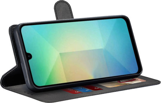 Techsuit Diary Buchen Sie Synthetisches Leder / Silikon Schwarz (Samsung Galaxy A26 5G - Techsuit)