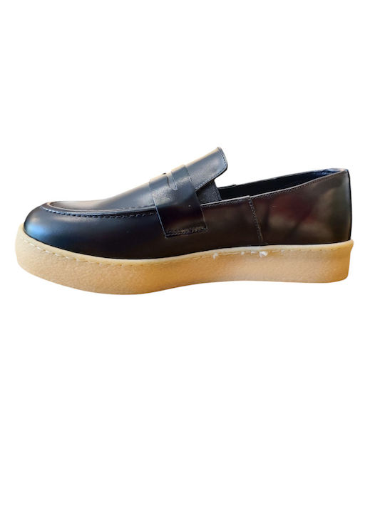 Leder Herren Mokassins in Schwarz Farbe