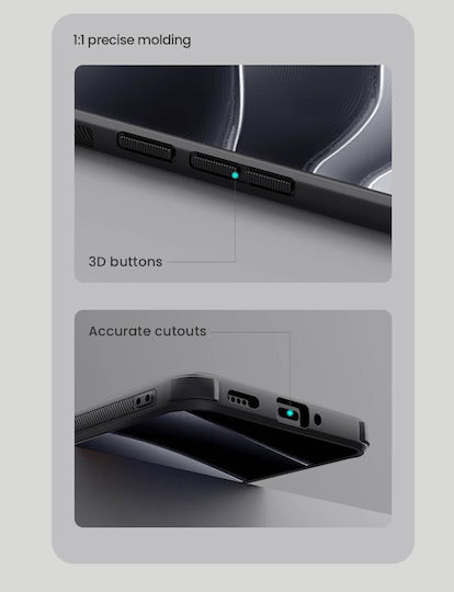 Nillkin Super Frosted Shield Pro Series Задна корица Пластмаса / Силикон 0.5мм Водоустойчив Черен (Redmi Note 14 Pro 5G / Poco X7)