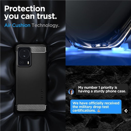 Spigen Rugged Armor Back Cover Silicon 2mm negru mat (Xiaomi 13 Lite)