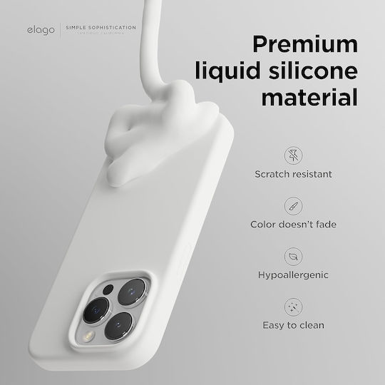Elago Premium Liquid Back Cover Σιλικόνης Λευκό (iPhone 15 Pro)