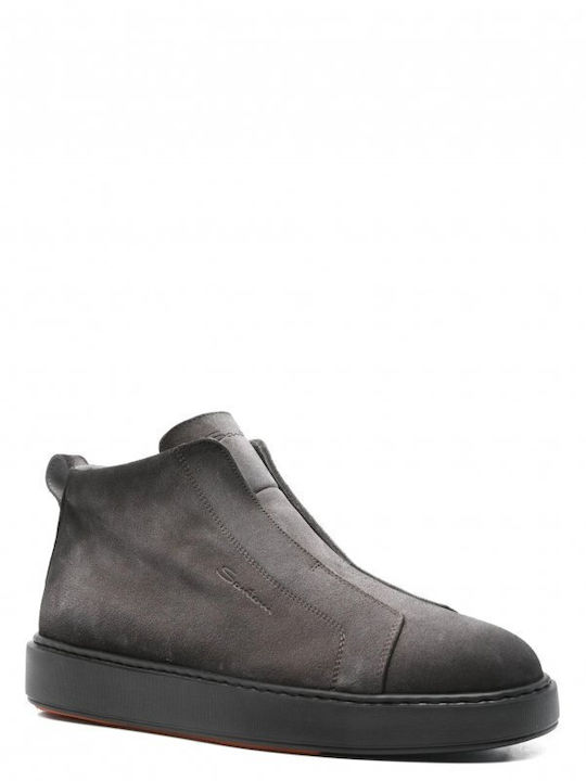 Leather Gray Men's Boots