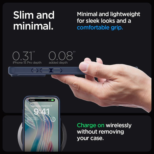 Spigen Ultra Hybrid Back Cover Plastic 2mm Navy Blue (iPhone 15 Pro)