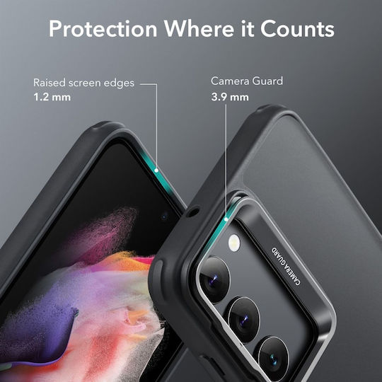 ESR Classic Kickstand Back Cover Silicone 1.2mm Frosted Black (Galaxy S23)