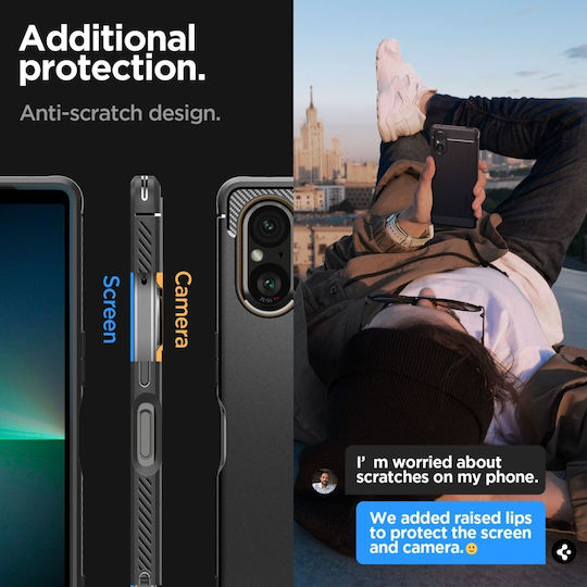 Spigen Rugged Armor Back Cover Σιλικόνης / Πλαστικό 2mm Matte Black (Xperia 5 V)