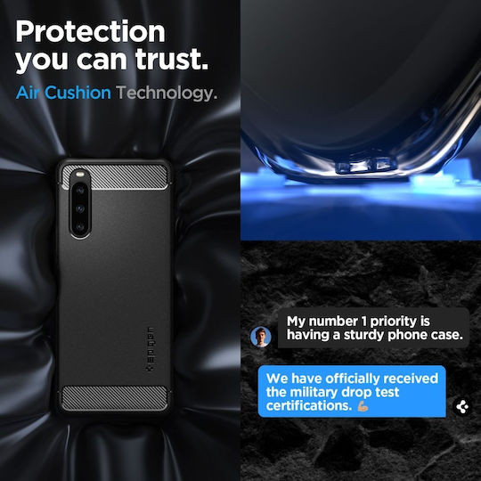 Spigen Rugged Armor Back Cover Silicon 2mm negru mat (Sony Xperia 10 V)