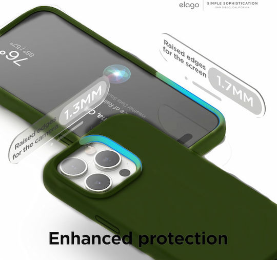 Elago Premium Liquid Back Cover Σιλικόνης 1.7mm Πράσινο (iPhone 15 Pro)
