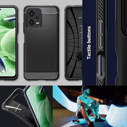 Spigen Rugged Armor Back Cover Σιλικόνης 2mm Matte Black (Xiaomi Poco X5 5G, Redmi Note 12 5G)