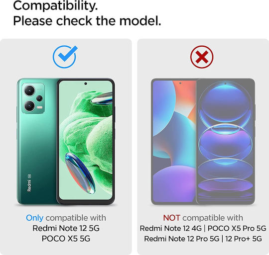 Spigen Rugged Armor Back Cover Σιλικόνης 2mm Matte Black (Xiaomi Poco X5 5G, Redmi Note 12 5G)