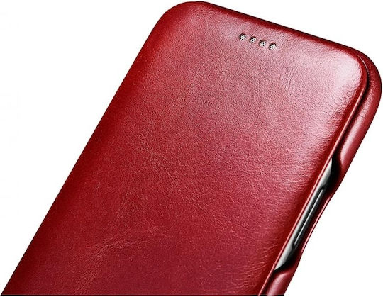 iCarer Vintage Curved Edge Book Piele Roșu (iPhone 11 Pro)