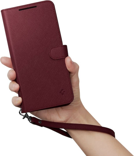 Spigen Wallet S Plus Piele artificială Burgundy (Galaxy S23+)