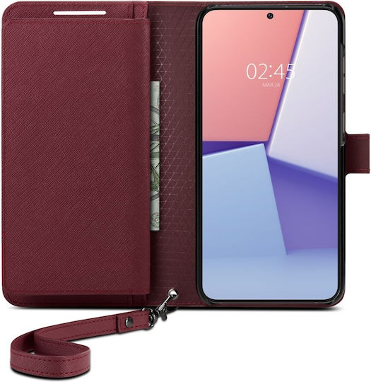 Spigen Wallet S Plus Piele artificială Burgundy (Galaxy S23+)