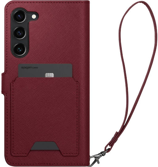 Spigen Wallet S Plus Piele artificială Burgundy (Galaxy S23+)