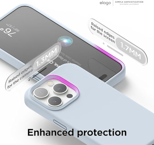 Elago Premium Liquid Umschlag Rückseite Silikon 1.7mm Hellblau (iPhone 15 Pro)