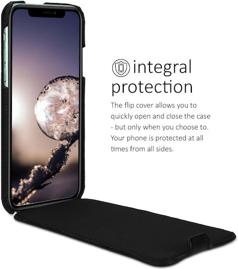 Kalibri Vertical Flip Δερμάτινο 2mm Μαύρο (iPhone 11 Pro Max)