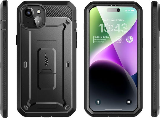Supcase Unicorn Beetle Back Cover Tempered Glass 2mm Black (iPhone 15)