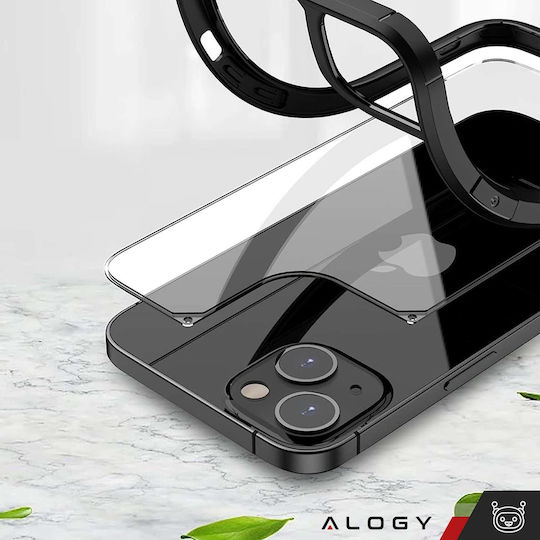 Alogy Hybrid 360 Vollschutz Gehärtetes Glas Schwarz (iPhone 14 Plus)