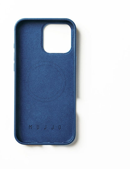 Mujjo Back Cover Piele 1mm Albastru (iPhone 16 Pro Max)