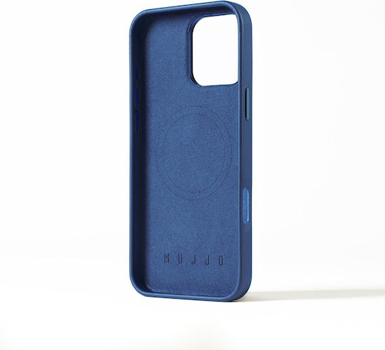 Mujjo Back Cover Piele 1mm Albastru (iPhone 16 Pro Max)