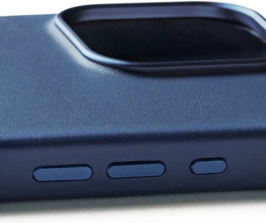 Mujjo Back Cover Piele 1mm Albastru (iPhone 16 Pro Max)