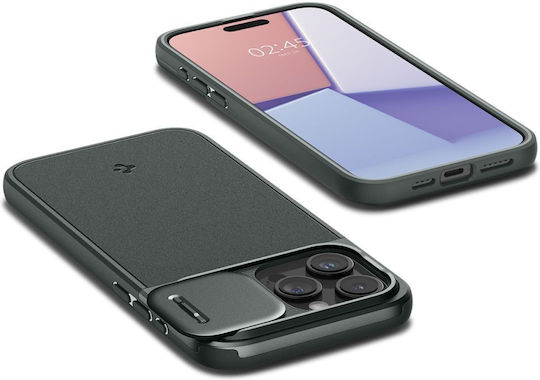 Spigen Optik Armor MagFit Back Cover Σιλικόνης / Πλαστικό 2mm Πράσινο (iPhone 15 Pro)