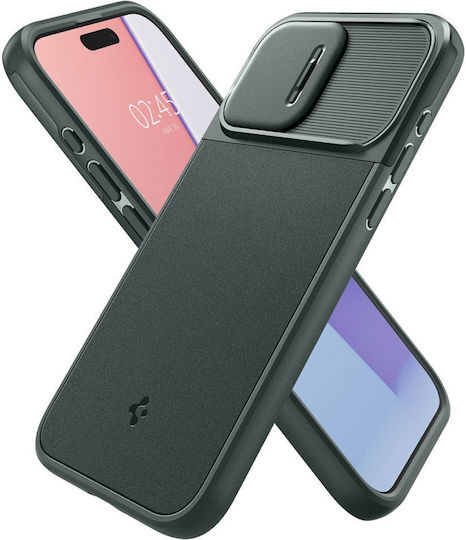 Spigen Optik Armor MagFit Back Cover Σιλικόνης / Πλαστικό 2mm Πράσινο (iPhone 15 Pro)