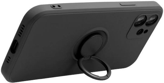 Forcell Ring Back Cover Σιλικόνης Μαύρο (Redmi Note 11 / 11S 4G)