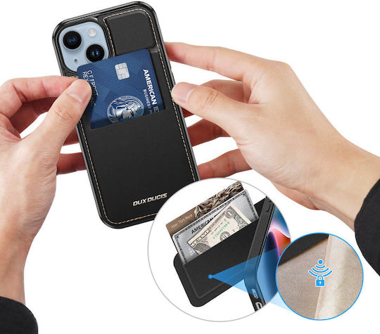 Dux Ducis Wallet Δερμάτινο / Δερματίνης / Σιλικόνης Μαύρο (iPhone 15)