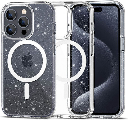 Tech-Protect Flexair Hybrid Glitter Back Cover Plastic Transparent (iPhone 15 Pro)