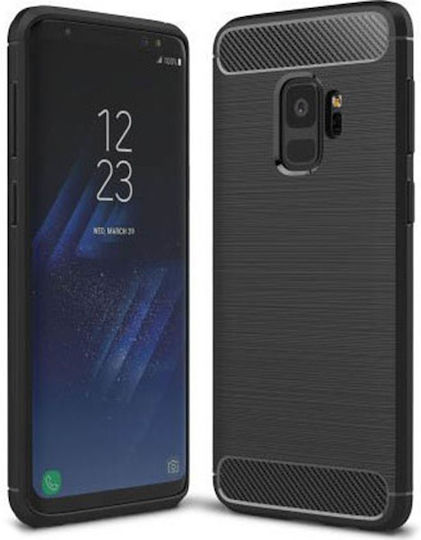 Hurtel TPU Carbon Fiber Brushed Back Cover Σιλικόνης Μαύρο (Galaxy S9)