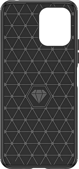 Hurtel Flexible Carbon Pattern Back Cover Σιλικόνης Σετ με Τζαμάκι Μαύρο (Redmi 12 4G / Redmi 12 5G)
