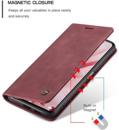 Caseme Luxury Wallet Synthetic Leather Plum (Redmi Note 11 Pro)