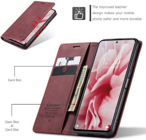 Caseme Luxury Wallet Synthetic Leather Plum (Redmi Note 11 Pro)