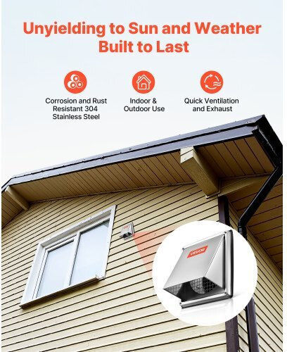 Vevor Vent Louver 18.8x18.8cm Square with Screen