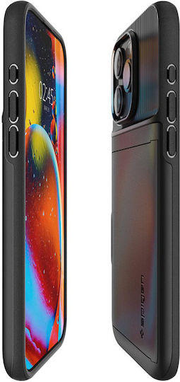 Spigen Slim Armor CS Umschlag Rückseite Silikon / Kunststoff 2mm mit Kartenhalter Schwarz (iPhone 15 Pro Max)