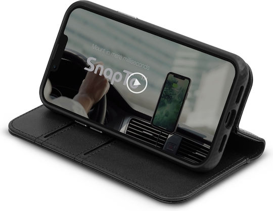 Moshi Overture Wallet Δερματίνης Jet Black (iPhone 13 Pro)