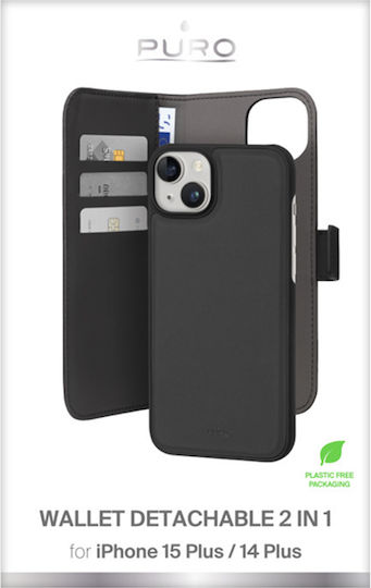 Puro Wallet Πλαστικό Μαύρο (iPhone 15 Plus)