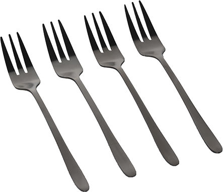Kaemingk Set Gabeln Obst/Dessert Edelstahl Schwarz 4Stück