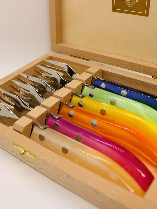 Claude Dozorme Laguiole Set de Furculițe Fructe/Desert Inoxidabile Arc En Ciel 6buc
