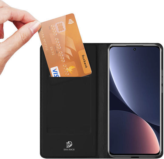 Dux Ducis Skin Pro Книга Изкуствена кожа Черен (Xiaomi 12 Pro)