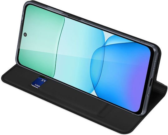 Dux Ducis Задна корица Изкуствена кожа / Силикон Магнитен Черен (Redmi 13 / Poco M6 4G)