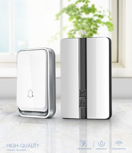 Optimo Smart Wireless Professional Doorbell Idealstore 150 M Range Water Resistant 3-level Volume Control 51 Polyphonic Sounds 90 Db Volume White Color