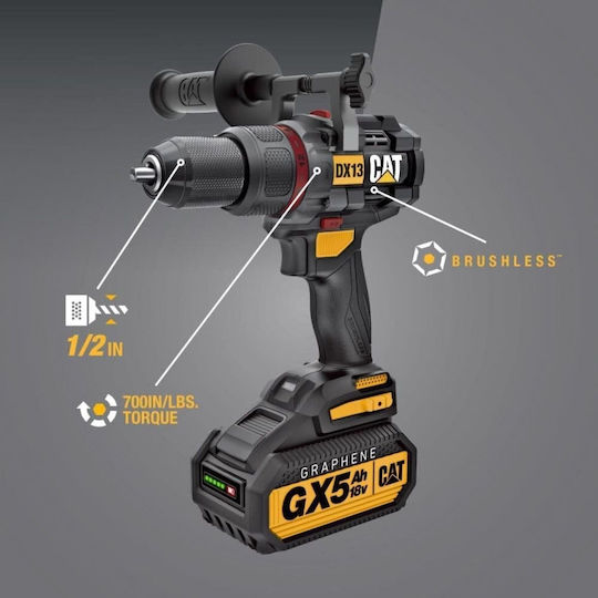 CAT DX13B Κρουστικό Δραπανοκατσάβιδο Μπαταρίας Solo 18V