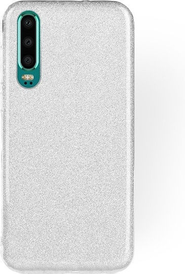 Forcell Back Cover Σιλικόνης Ασημί (Huawei P30)