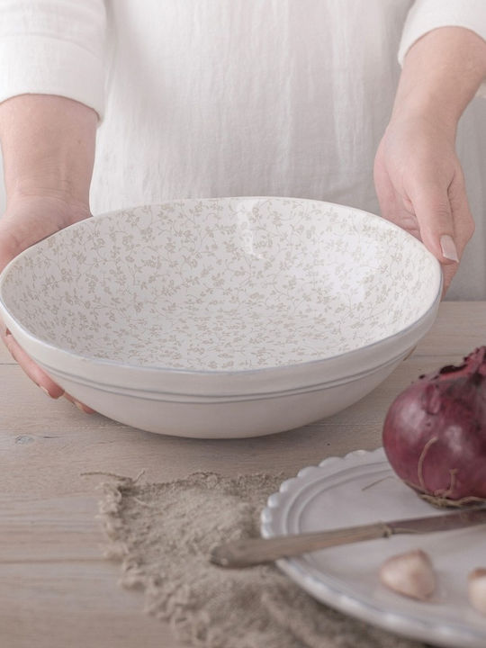 Laura Ashley Artisan Porcelain Salad Bowl White 26x26x6.5cm